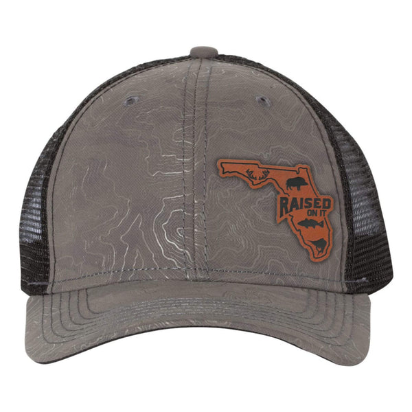 Florida Sportsmen | Engraved Leather Patch Hat | — Topography