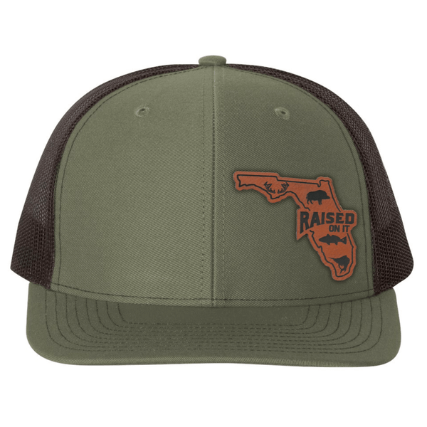 Florida Sportsmen | Engraved Leather Patch Hat | — Glades Green (6-Panel)
