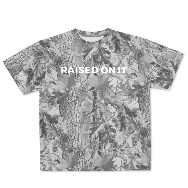 Grey Camo Logo Tee | Short Sleeve Heavy Weight Tee | Grey Wood Camo