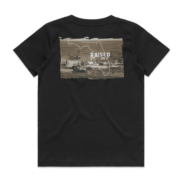 Youth & Toddler | Heritage Florida Airboat | Black | Unisex Short Sleeve Comfort Tee
