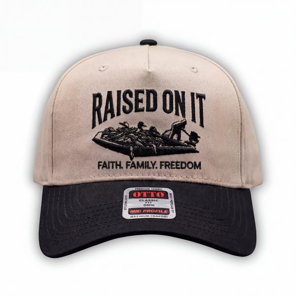 Outboard Legacy Hats | Faith. Family. Freedom. | Embroidered 5 Panel Hats — Mudboat Black