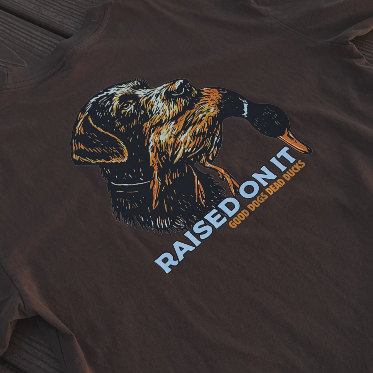 Good Dogs Dead Ducks | Heavy Weight Premium Tee | Brown Waterfowl Design