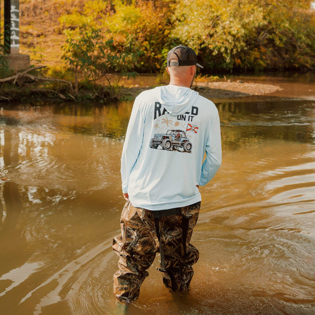 Florida Offroad Beach | Ocean Blue | Unisex Long Sleeve Performance Hoodie